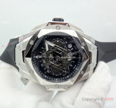 2019 Replica Hublot Big Bang Sang Bleu II Watches Stainless Steel Skeleton Dial